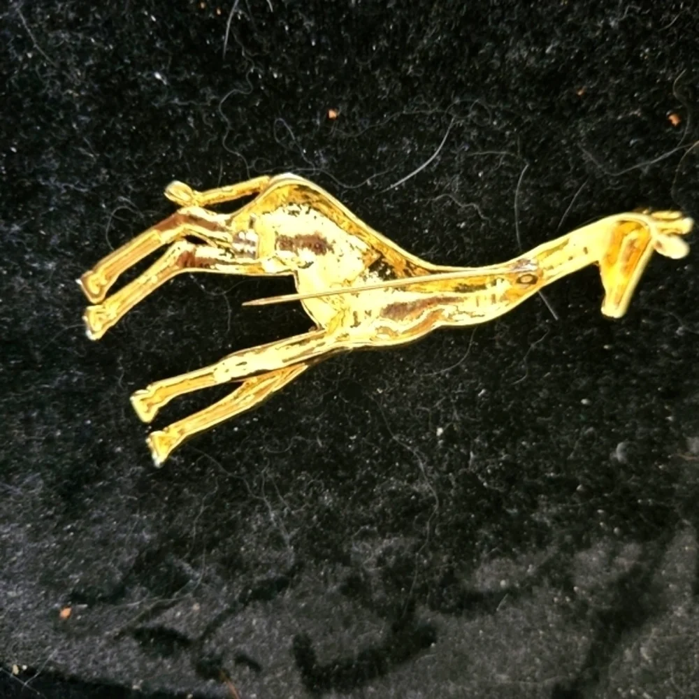 Giraffe pin with rhinestones